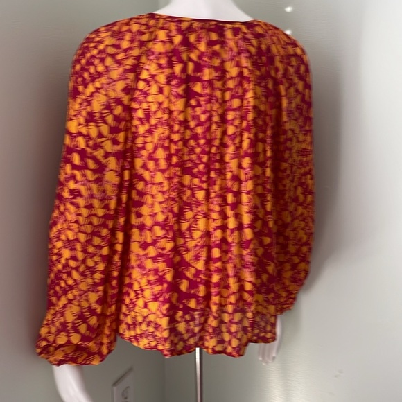 Marie Oliver multicolor silk print blouse sz XS - Picture 7 of 9